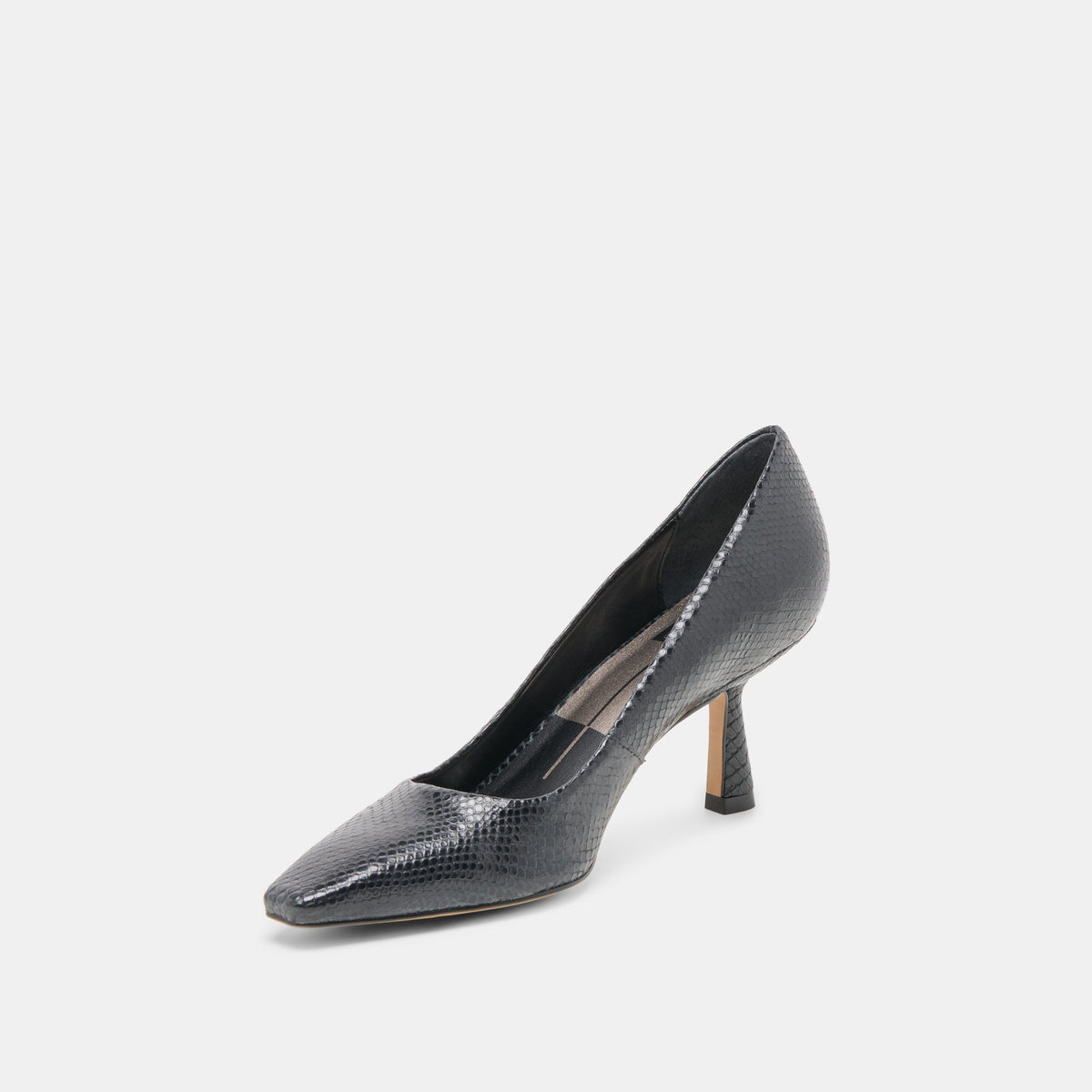 Dolce Vita SHOES Briona Onyx Embossed Leather Heels