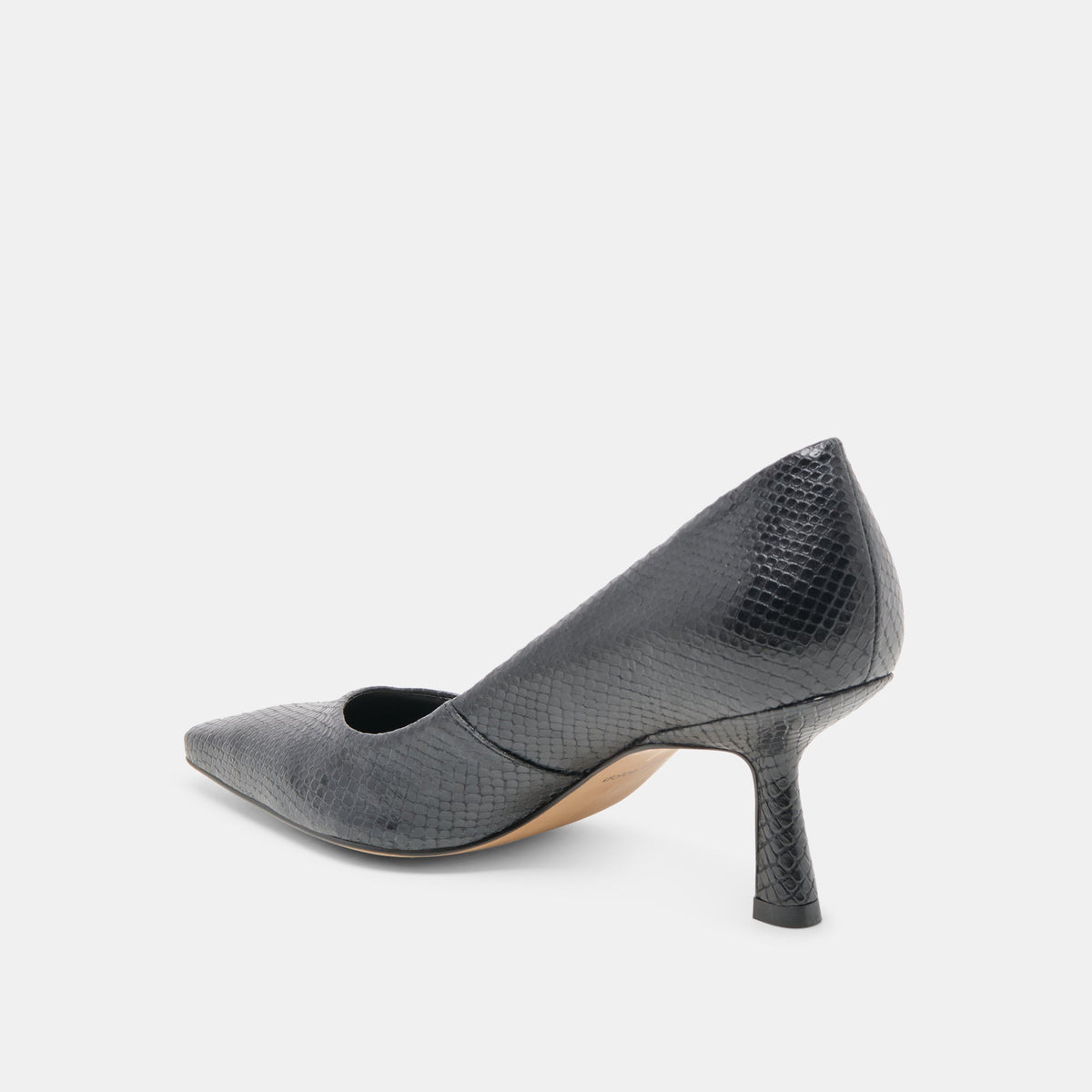 Dolce Vita SHOES Briona Onyx Embossed Leather Heels