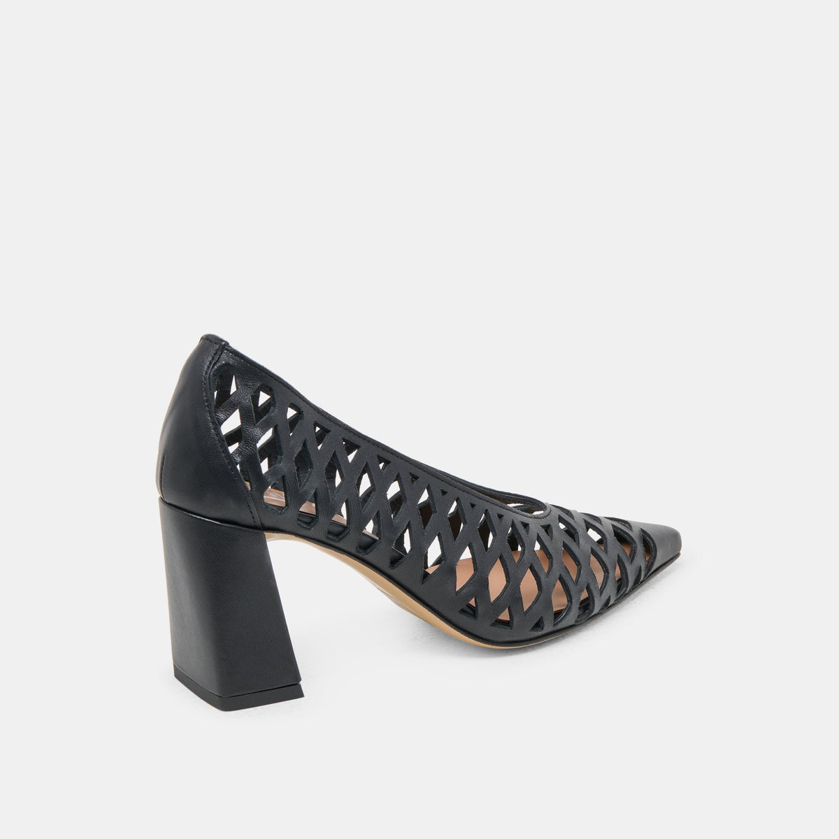 Dolce Vita SHOES Tanya Black Woven Leather Heels