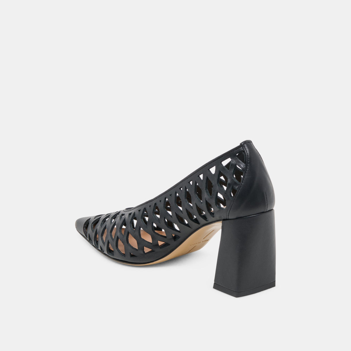 Dolce Vita SHOES Tanya Black Woven Leather Heels