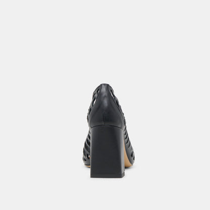 Dolce Vita SHOES Tanya Black Woven Leather Heels