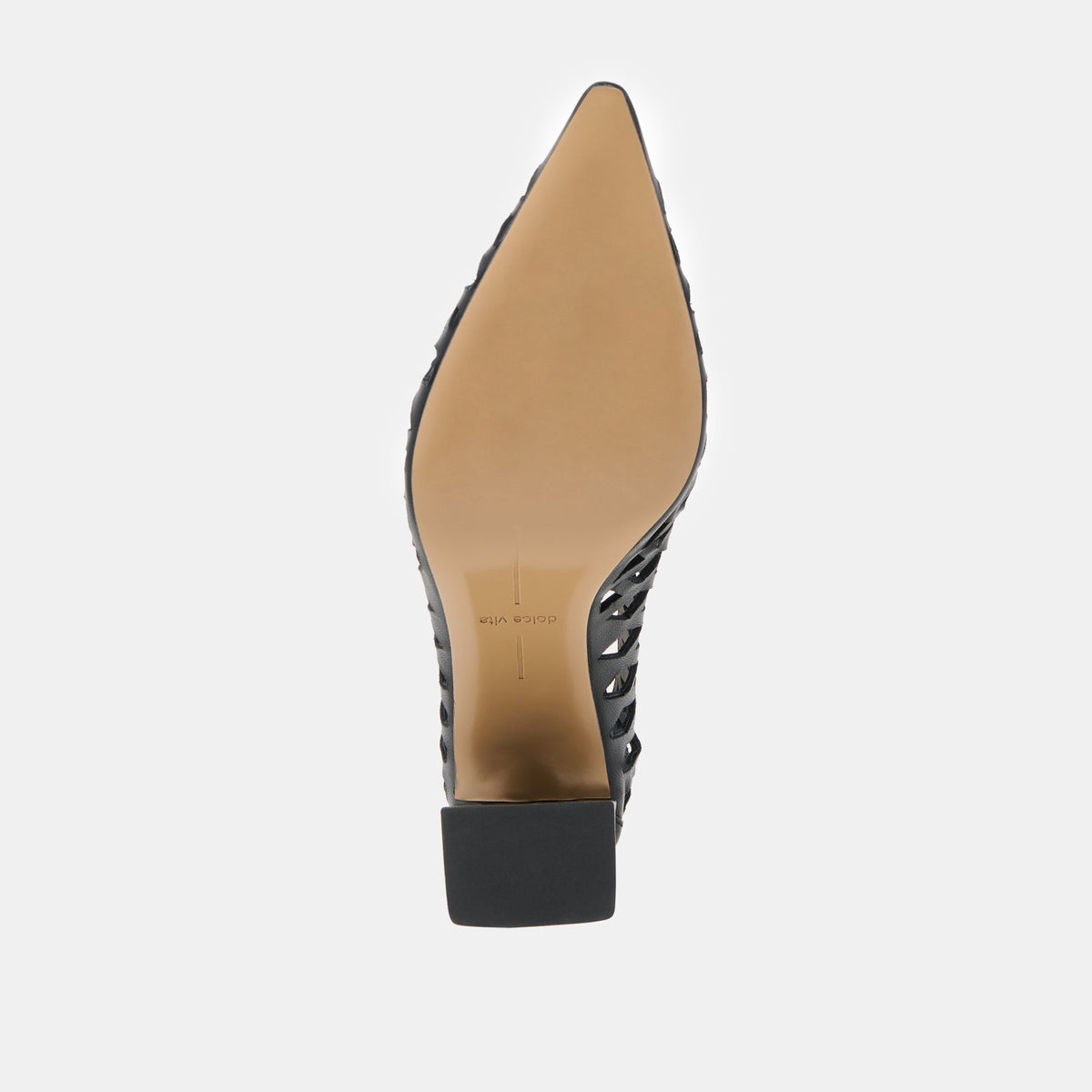 Dolce Vita SHOES Tanya Black Woven Leather Heels
