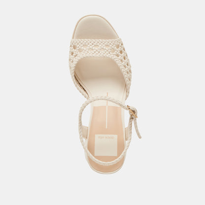 Dolce Vita SHOES PEYTEN WIDE HEELS CREME WOVEN STELLA
 – Dolce Vita