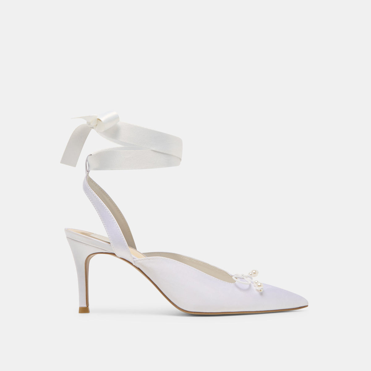 Dolce Vita SHOES Efora True White Satin Heels