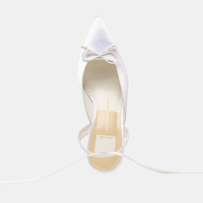 Dolce Vita SHOES Efora True White Satin Heels