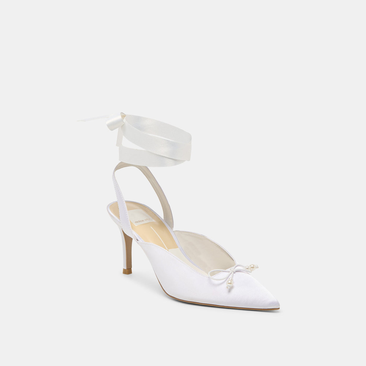 Dolce Vita SHOES Efora True White Satin Heels