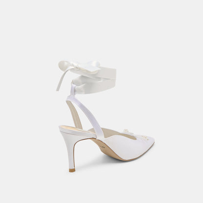 Dolce Vita SHOES Efora True White Satin Heels