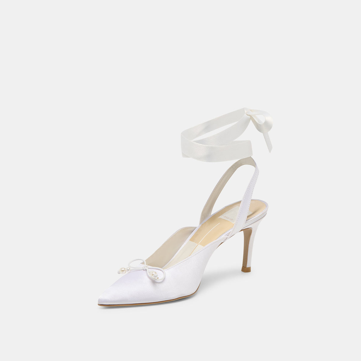 Dolce Vita SHOES Efora True White Satin Heels