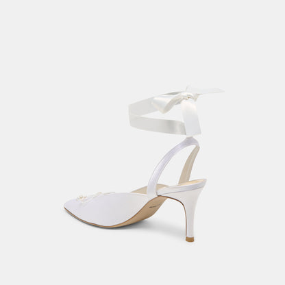 Dolce Vita SHOES Efora True White Satin Heels