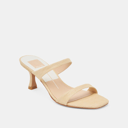 Dolce Vita SHOES Genora Wide Lt Natural Woven Raffia Heels