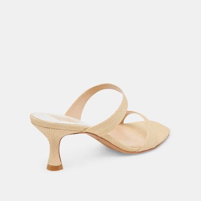 Dolce Vita SHOES Genora Wide Lt Natural Woven Raffia Heels