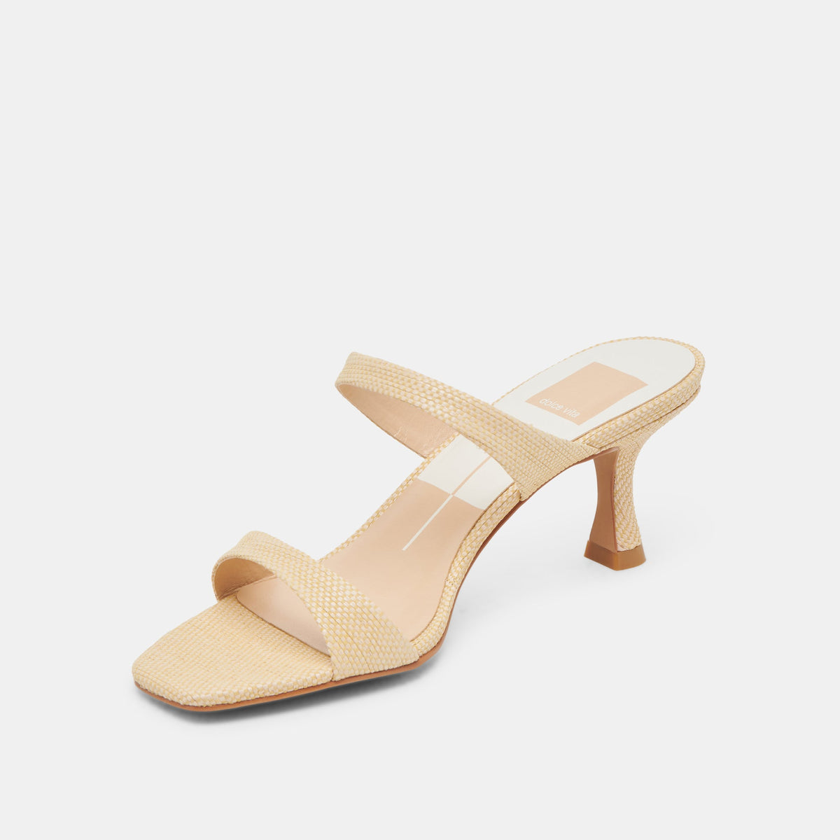 Dolce Vita SHOES Genora Wide Lt Natural Woven Raffia Heels