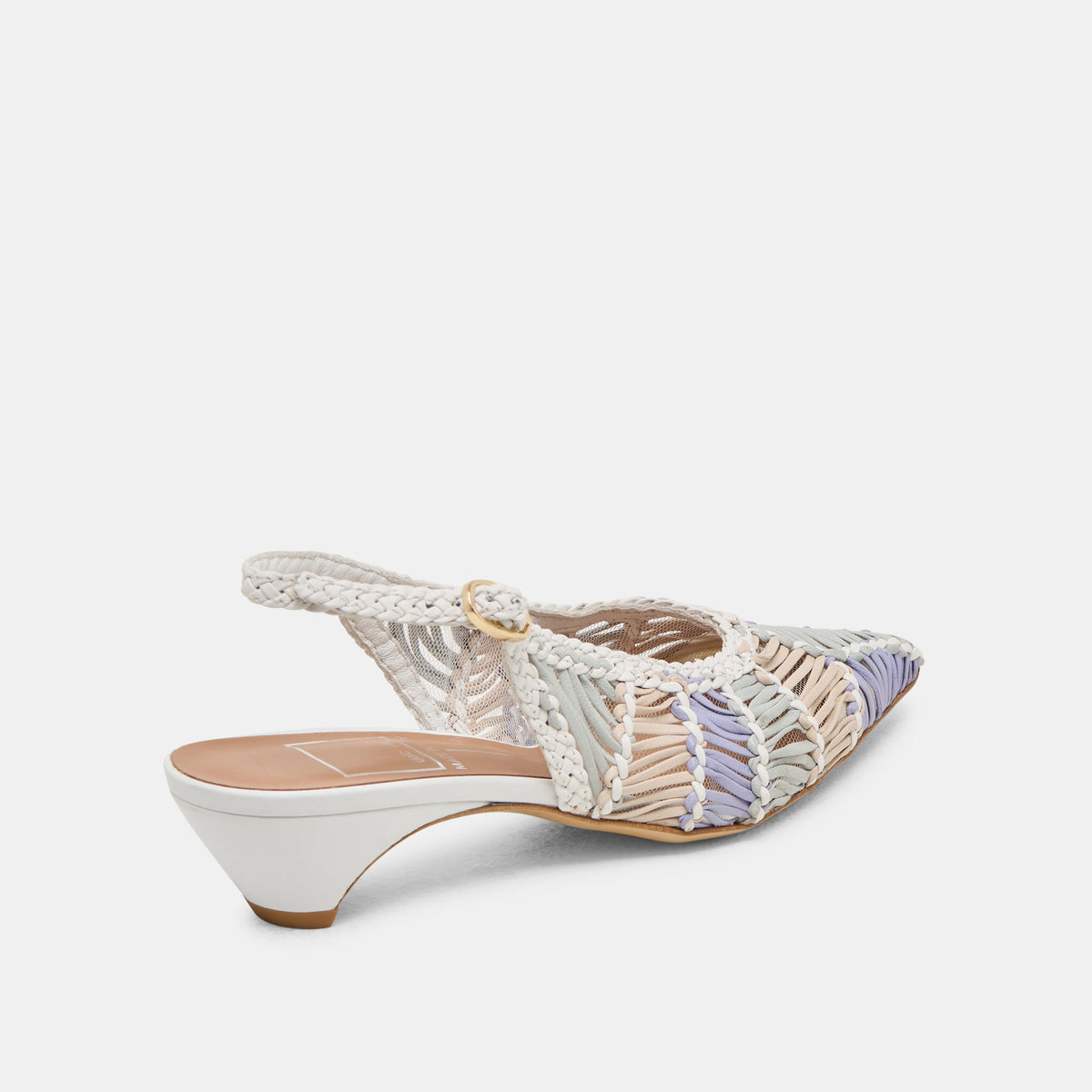 Dolce Vita SHOES Dafney White Multi Woven Leather Heels