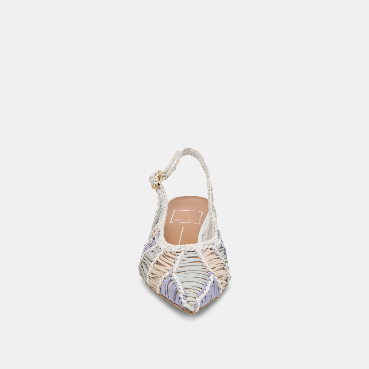 Dolce Vita SHOES Dafney White Multi Woven Leather Heels