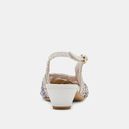 Dolce Vita SHOES Dafney White Multi Woven Leather Heels
