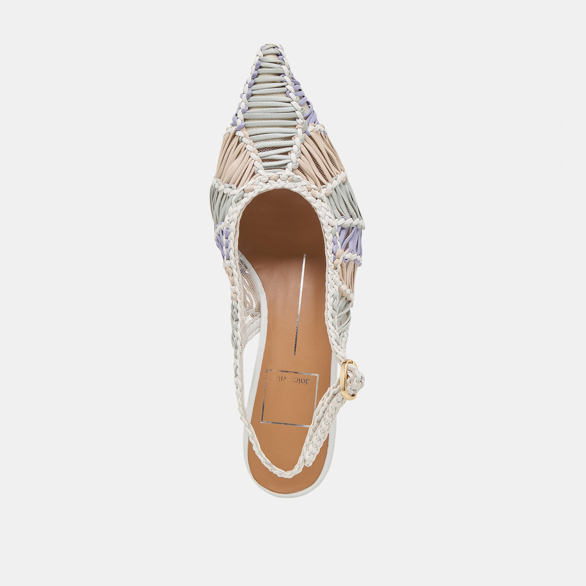 Dolce Vita SHOES Dafney White Multi Woven Leather Heels