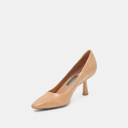 Dolce Vita SHOES Briona Whiskey Embossed Leather Heels