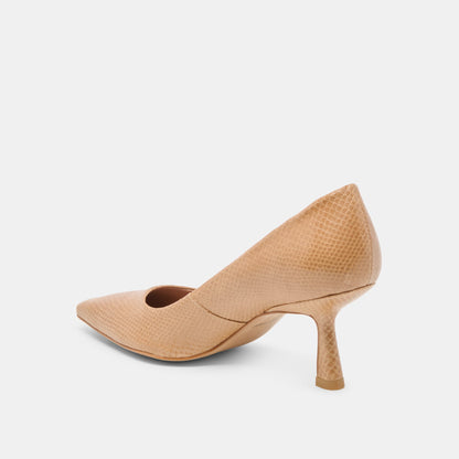 Dolce Vita SHOES Briona Whiskey Embossed Leather Heels