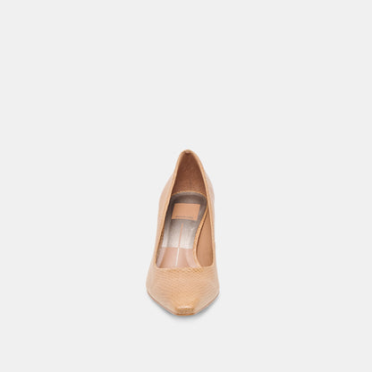 Dolce Vita SHOES Briona Whiskey Embossed Leather Heels