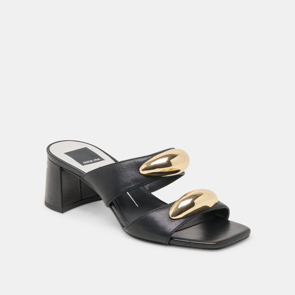 Dolce Vita SHOES Barnet Black Leather Heels