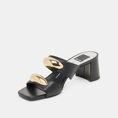 Dolce Vita SHOES Barnet Black Leather Heels