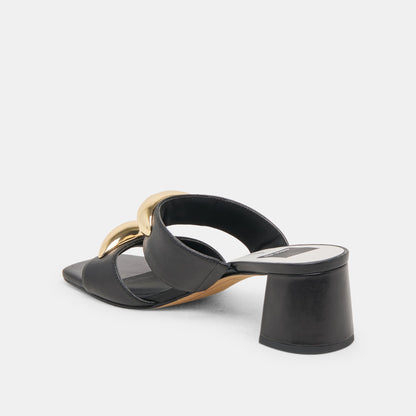 Dolce Vita SHOES Barnet Black Leather Heels