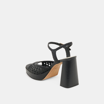 Dolce Vita SHOES PEYTEN WIDE HEELS BLACK WOVEN STELLA
 – Dolce Vita