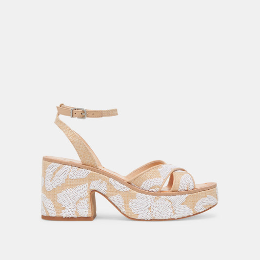 Dolce Vita SHOES ENIKO HEELS NATURAL MULTI FLORAL SEQUIN
 – Dolce Vita
