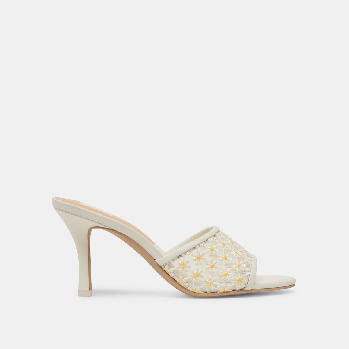 Dolce Vita SHOES LAVENA FLORAL HEELS WHITE YELLOW FLORAL MESH
 – Dolce Vita