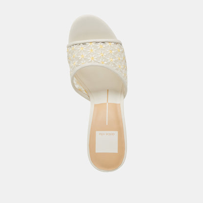 Dolce Vita SHOES LAVENA FLORAL HEELS WHITE YELLOW FLORAL MESH
 – Dolce Vita