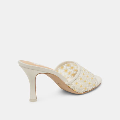 Dolce Vita SHOES LAVENA FLORAL HEELS WHITE YELLOW FLORAL MESH
 – Dolce Vita