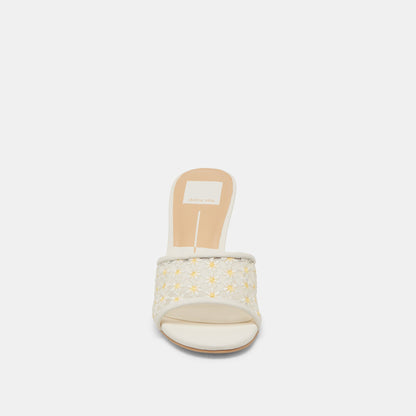 Dolce Vita SHOES LAVENA FLORAL HEELS WHITE YELLOW FLORAL MESH
 – Dolce Vita