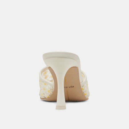 Dolce Vita SHOES LAVENA FLORAL HEELS WHITE YELLOW FLORAL MESH
 – Dolce Vita