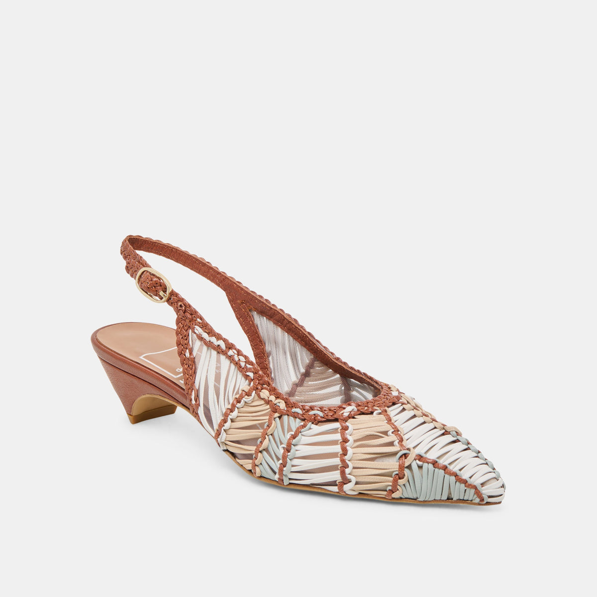 Dolce Vita SHOES Dafney Tan Multi Woven Leather Heels