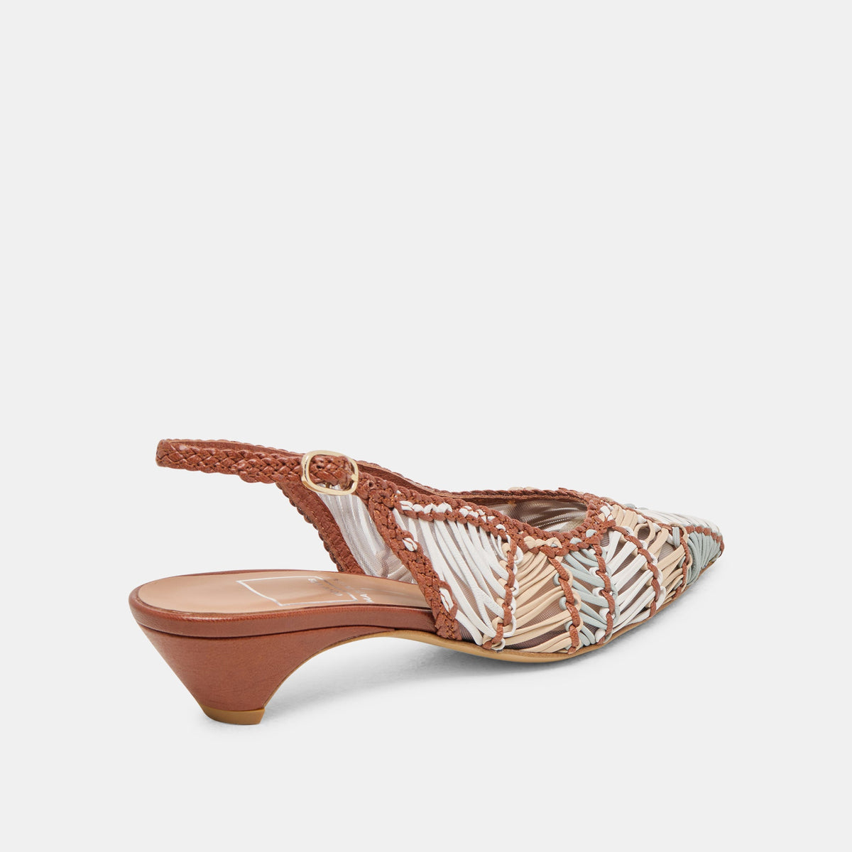 Dolce Vita SHOES Dafney Tan Multi Woven Leather Heels