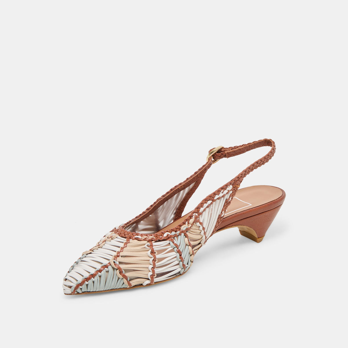 Dolce Vita SHOES Dafney Tan Multi Woven Leather Heels