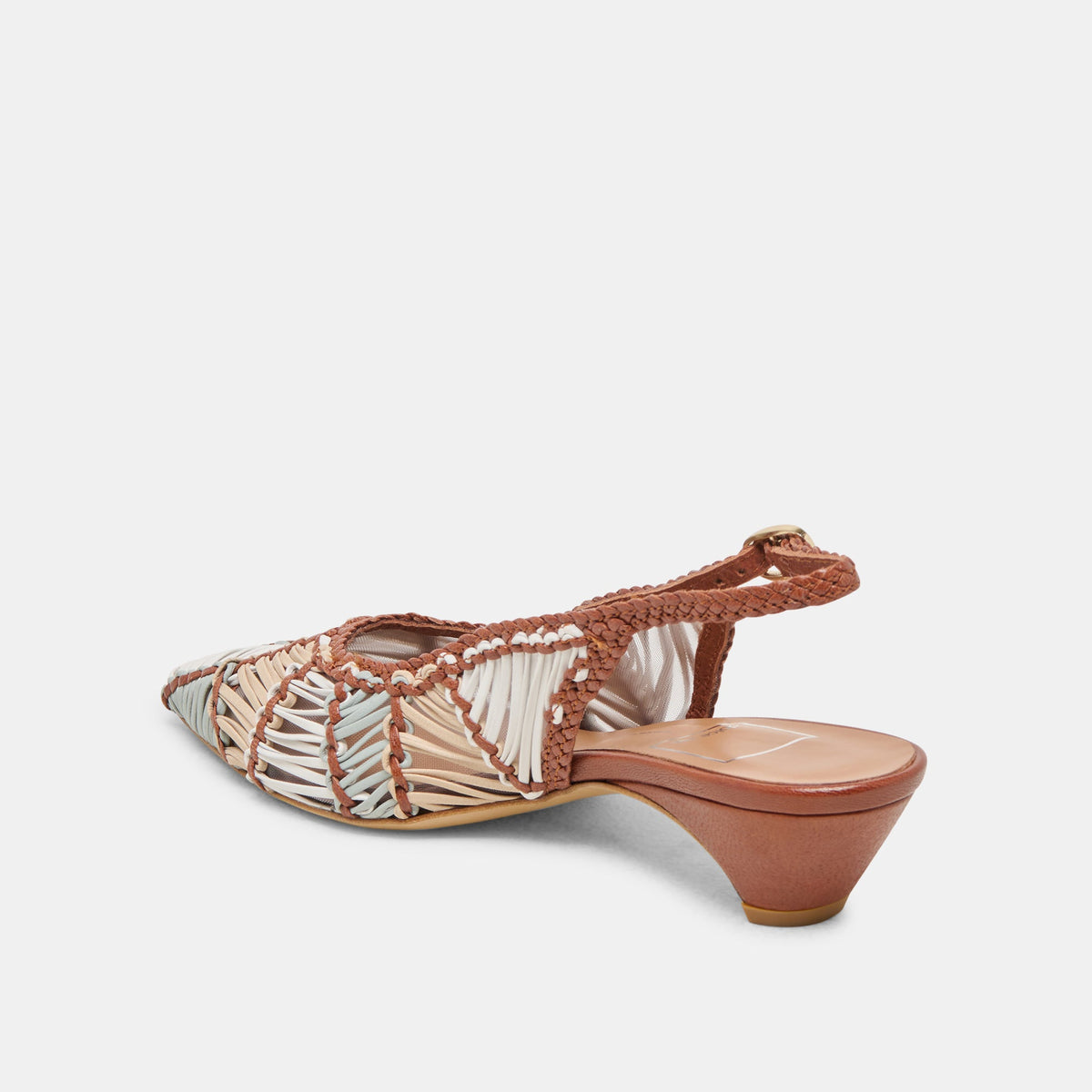 Dolce Vita SHOES Dafney Tan Multi Woven Leather Heels