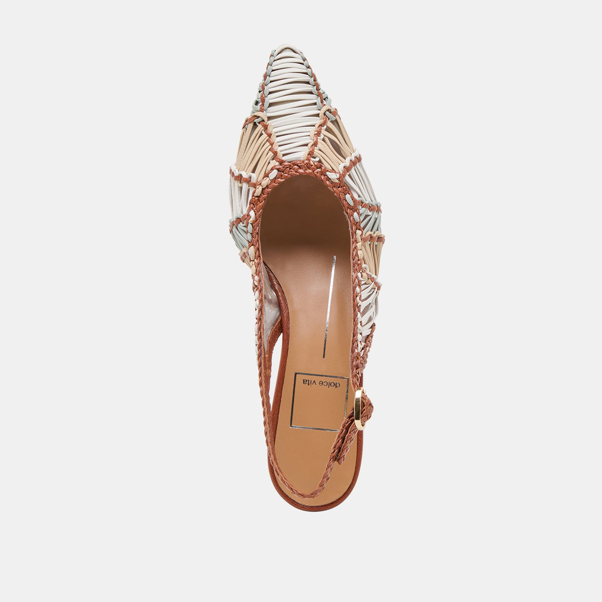 Dolce Vita SHOES Dafney Tan Multi Woven Leather Heels