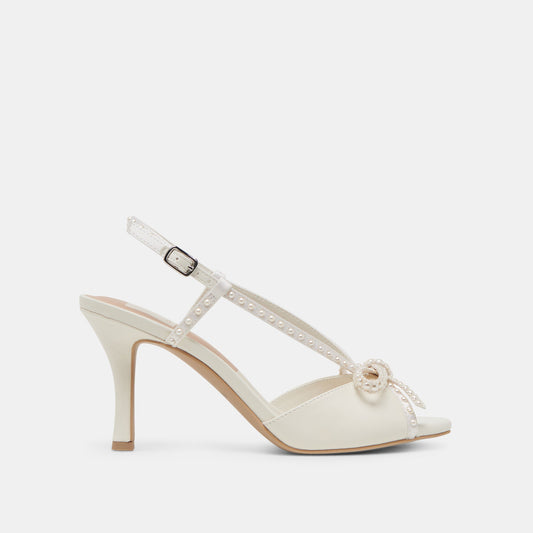 Dolce Vita SHOES LONNY PEARL HEELS WHITE SATIN
 – Dolce Vita