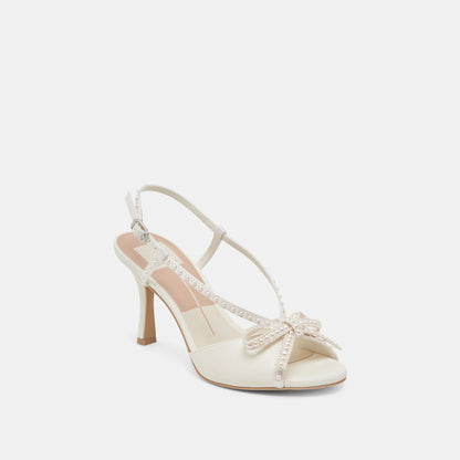 Dolce Vita SHOES LONNY PEARL HEELS WHITE SATIN
 – Dolce Vita
