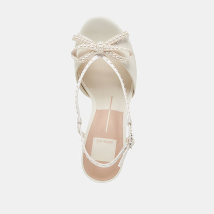 Dolce Vita SHOES LONNY PEARL HEELS WHITE SATIN
 – Dolce Vita