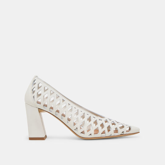 Dolce Vita SHOES Tanya Bone Woven Leather Heels