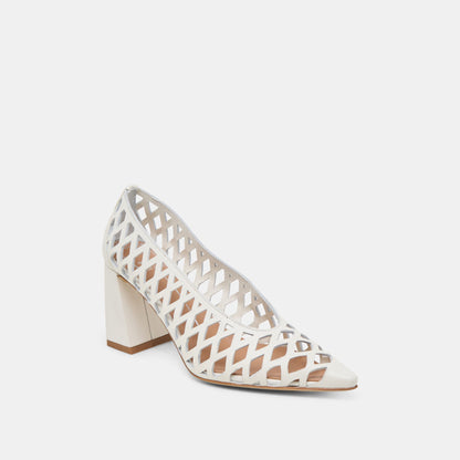 Dolce Vita SHOES Tanya Bone Woven Leather Heels