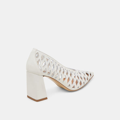 Dolce Vita SHOES Tanya Bone Woven Leather Heels