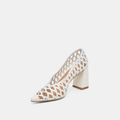 Dolce Vita SHOES Tanya Bone Woven Leather Heels