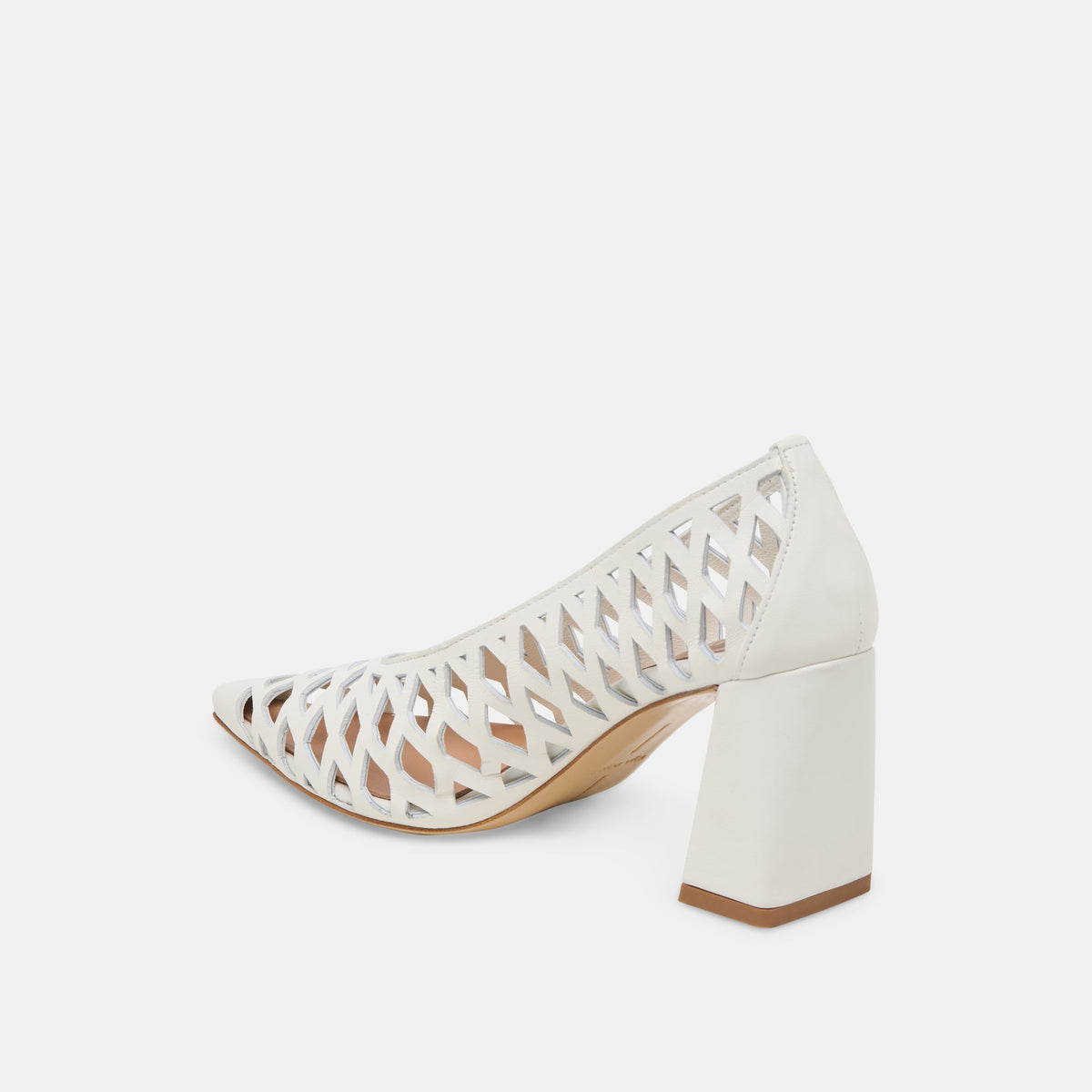 Dolce Vita SHOES Tanya Bone Woven Leather Heels