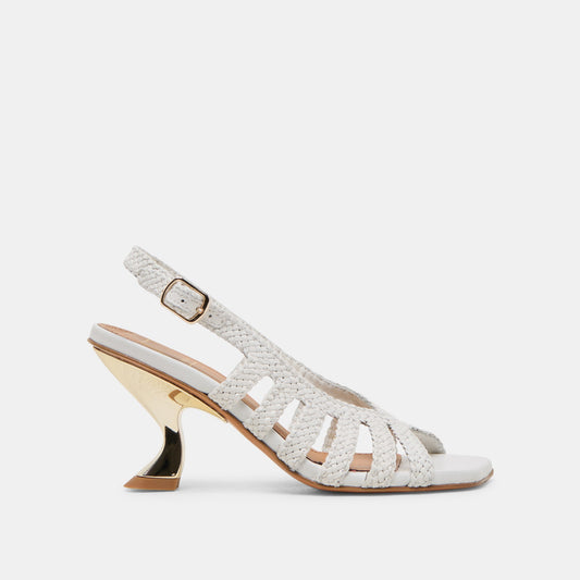 Dolce Vita SHOES SICILY HEELS WHITE WOVEN LEATHER
 – Dolce Vita