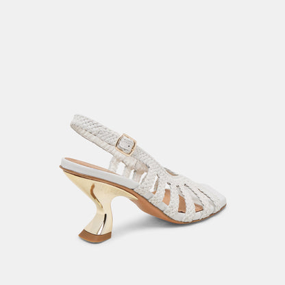 Dolce Vita SHOES SICILY HEELS WHITE WOVEN LEATHER
 – Dolce Vita