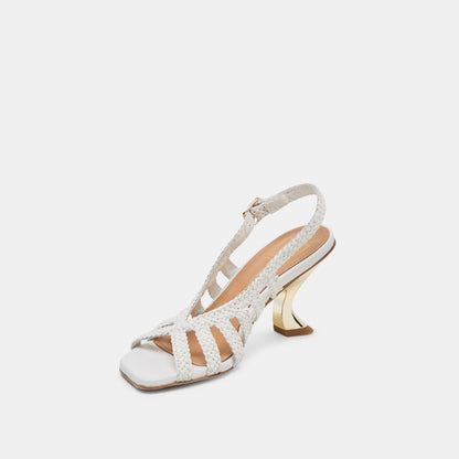 Dolce Vita SHOES SICILY HEELS WHITE WOVEN LEATHER
 – Dolce Vita