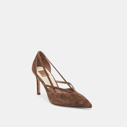 Dolce Vita SHOES Kaine Dk Brown Suede Heels